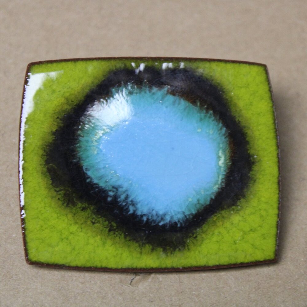 Vintage Bronsted Danmark/Denmark Modernist Ceramic Brooch Clip Earrings Set - Picture 2 of 6